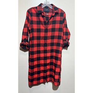Comme USA Women's Red And Black Plaid Dress Size Small